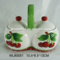 Decorative hand painting ceramic tea mug with apple pattern